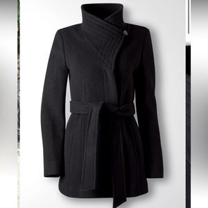 Aritzia Babaton, Conor coat, belted, cashmere and wool blend (XXS, black)